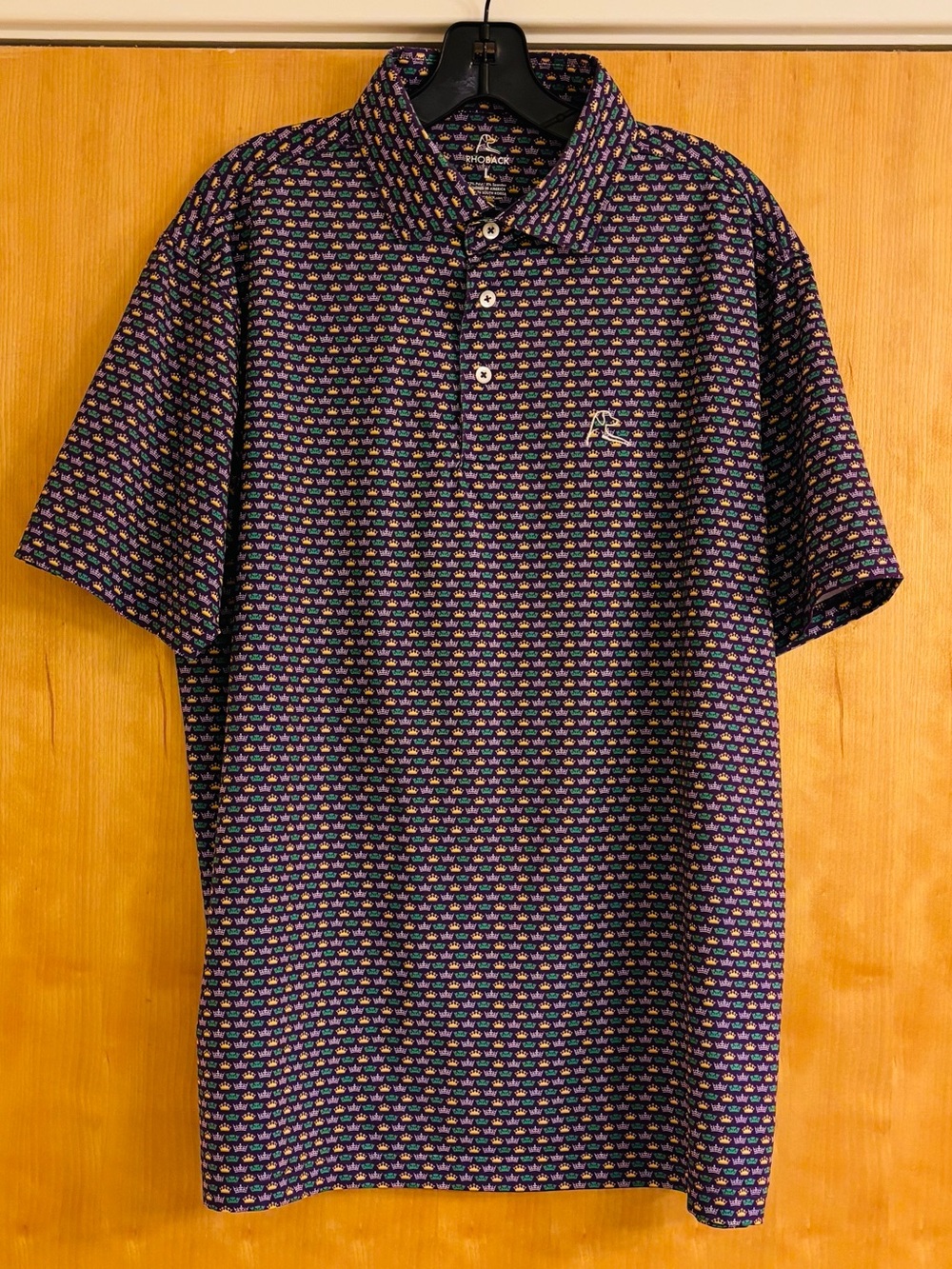 Rhoback Men’s Mardi Gras Crown Polo, Great Condition